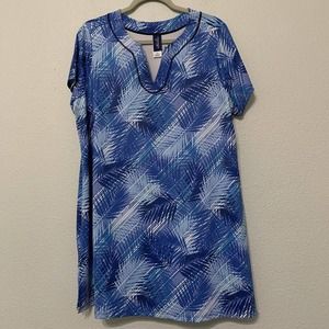 Swimsuits For All Swim Tunic Size 18 Blue Palm Beach Cover Up Rashguard